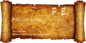 Pécs Erik névjegykártya