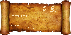 Pécs Erik névjegykártya