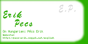 erik pecs business card